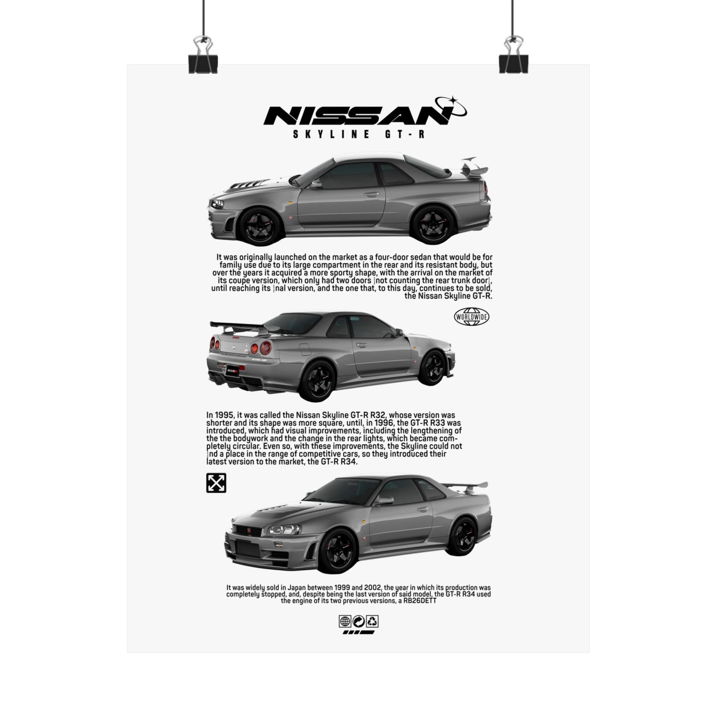 Nissan Skyline GT-R Vertical Poster - Automotive Art for Car Enthusiasts - CreativeRino