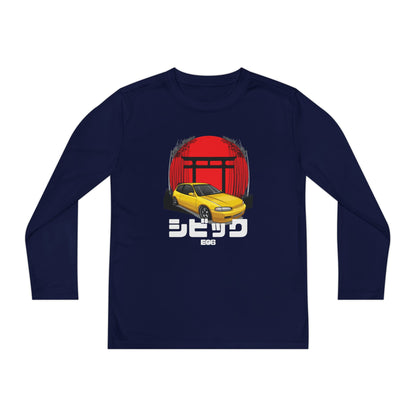 Civic Estilo Youth Long Sleeve Car Graphic Tee - Stylish & Sporty T-shirt Design - CreativeRino