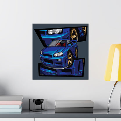 Sport Car Matte Square Poster - Bold Automotive Wall Art for Car Enthusiasts - CreativeRino