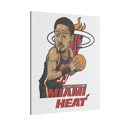 Miami Heat Alonzo Mourning Canvas Art - Stretched Wall Decor for Basketball Fans - CreativeRino