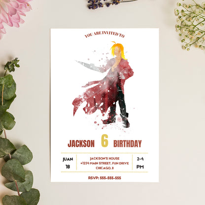 Fullmetal Alchemist  Birthday Invitation Template - CreativeRino