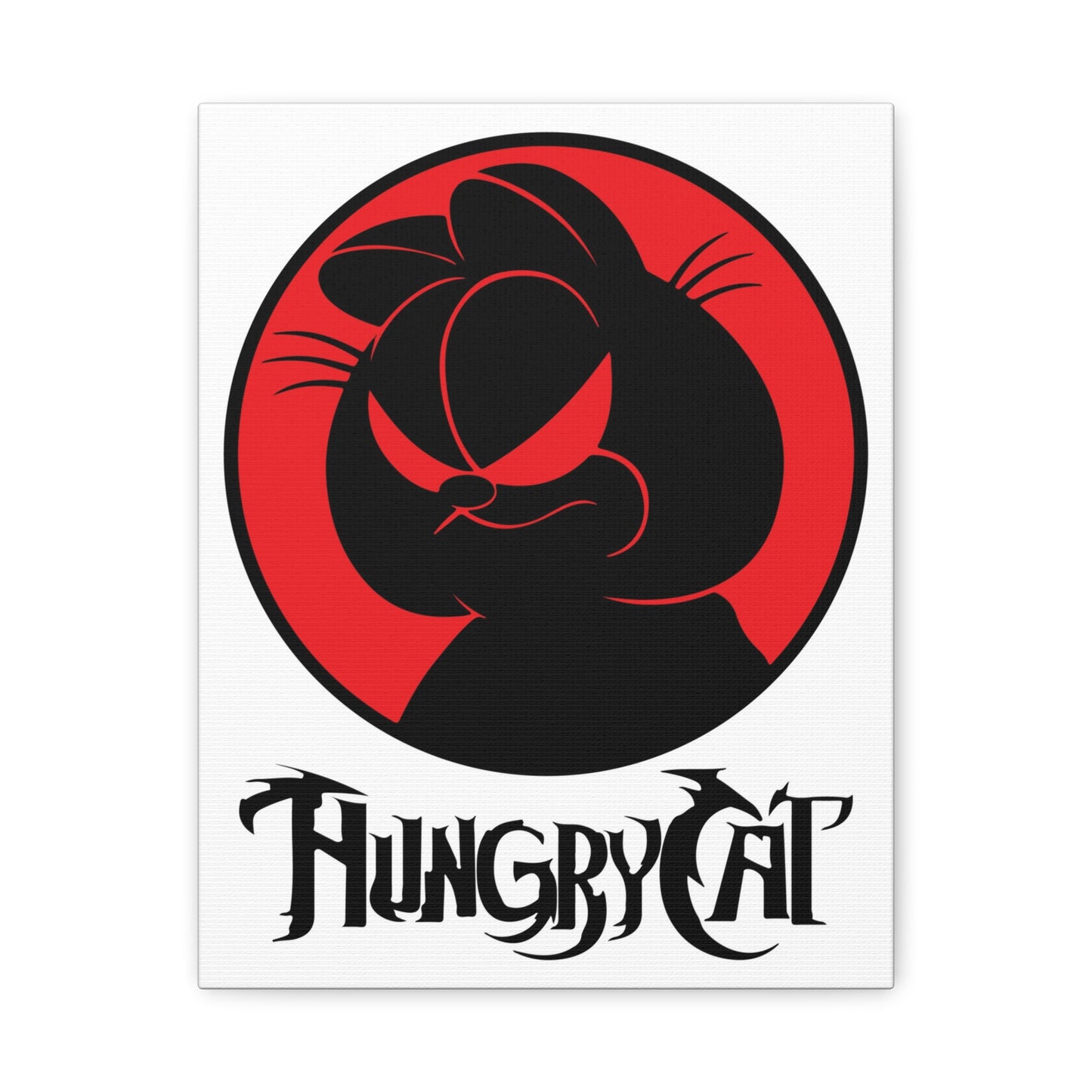 Hungry Cat Wall Art - Anime Matte Stretched Canvas Decor - CreativeRino