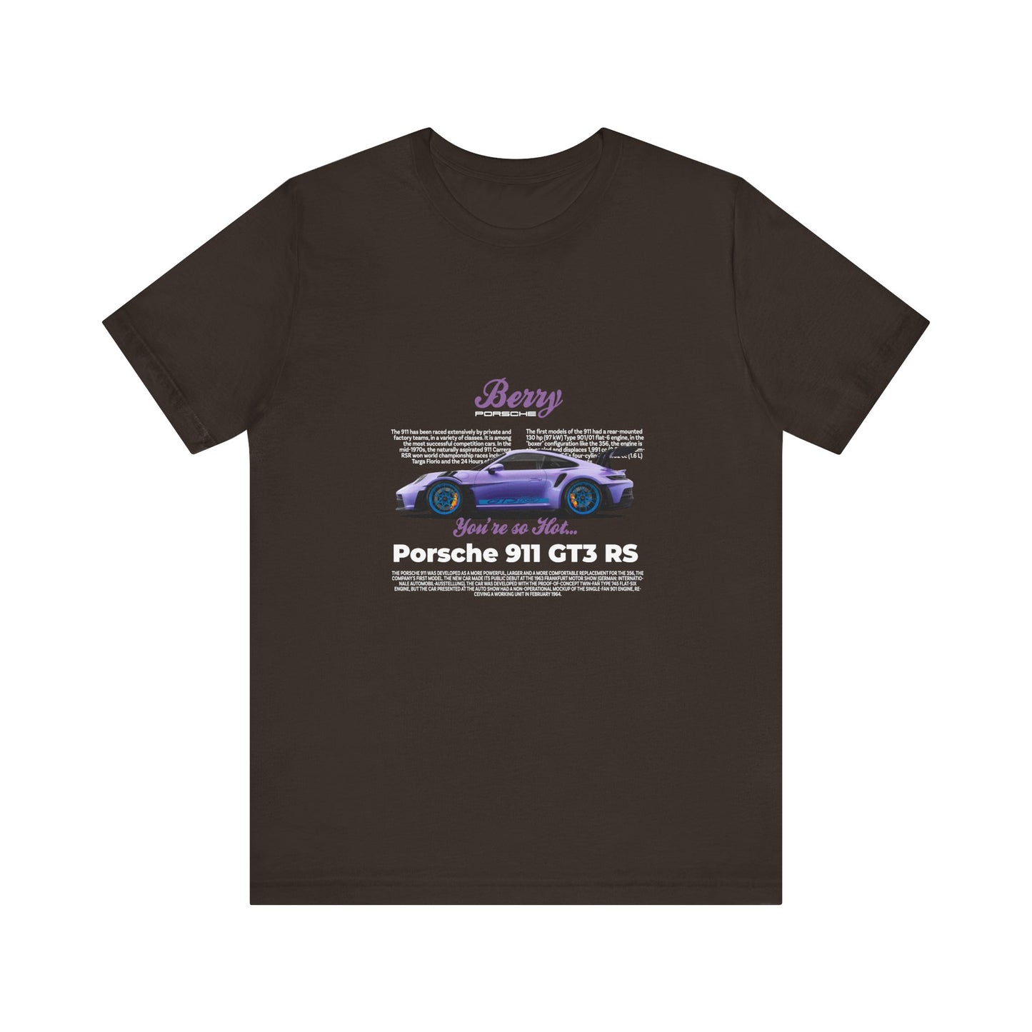 Porsche 911 GT3 RS Berry Car Tee for Automotive Enthusiasts - CreativeRino