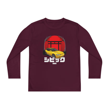 Civic Estilo Youth Long Sleeve Car Graphic Tee - Stylish & Sporty T-shirt Design - CreativeRino