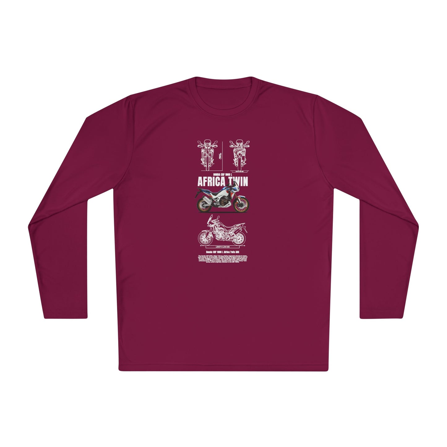 Honda CRF1000L Africa Twin Motorcycle Enthusiast Unisex Long Sleeve Tee - Africa Twin T-shirt Design - CreativeRino