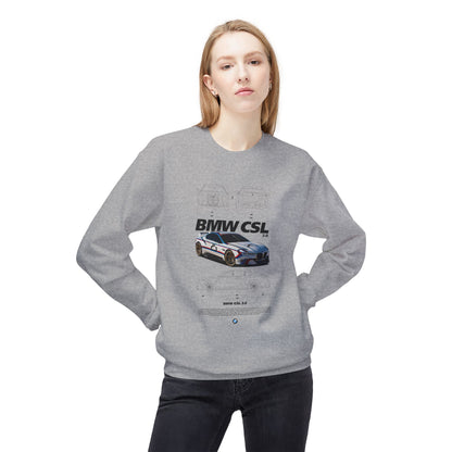 BMW CSL Fleece Crewneck Sweatshirt - Perfect for Car Enthusiasts - CreativeRino