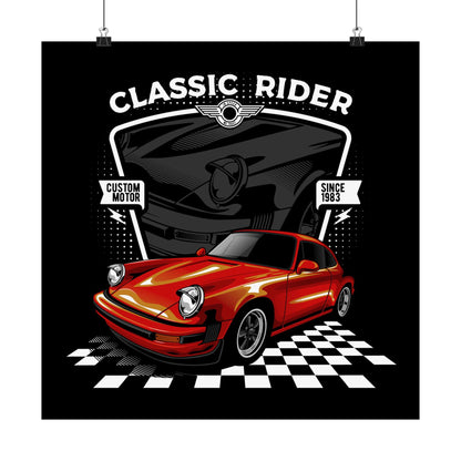 Classic Rider Car Poster - Custom Motor Art for Auto Enthusiasts - CreativeRino