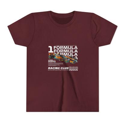 Formula 1 Racing Club Youth Tee - Cool Black Short Sleeve T-shirt for Young Fans - CreativeRino