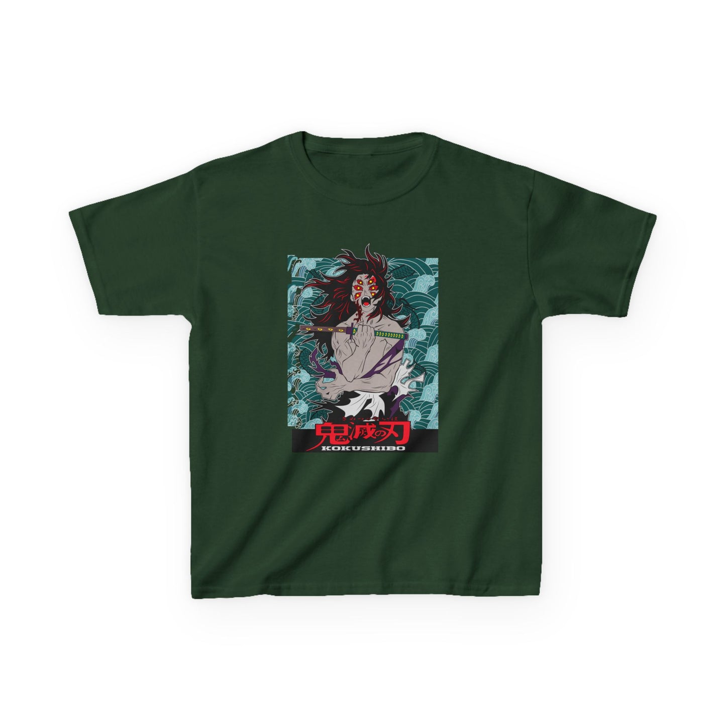 Anime-Inspired Kids Heavy Cotton Tee - Demon Slayer T-shirt - CreativeRino