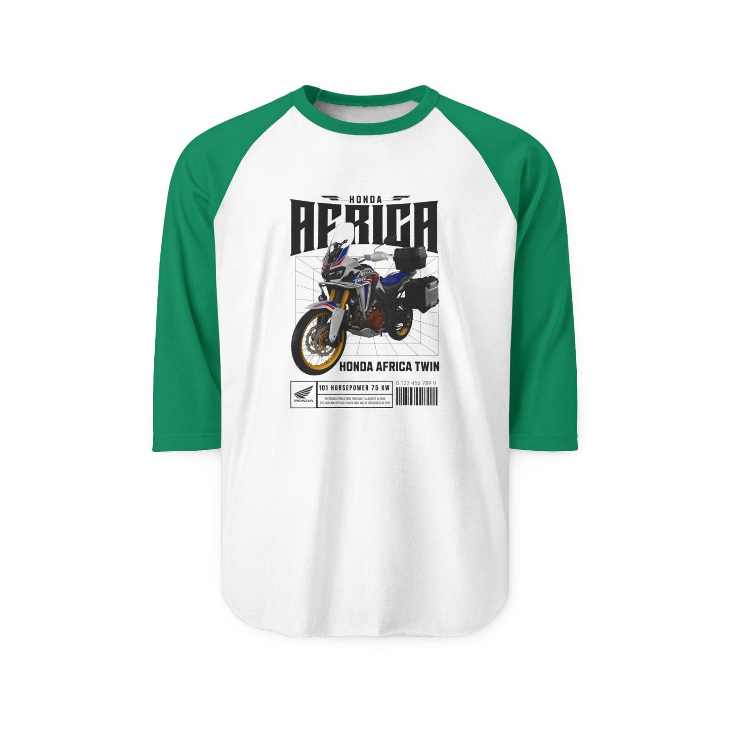 Honda Africa Twin Unisex Raglan Shirt - Perfect T-shirt for Motorcycle Enthusiasts - CreativeRino