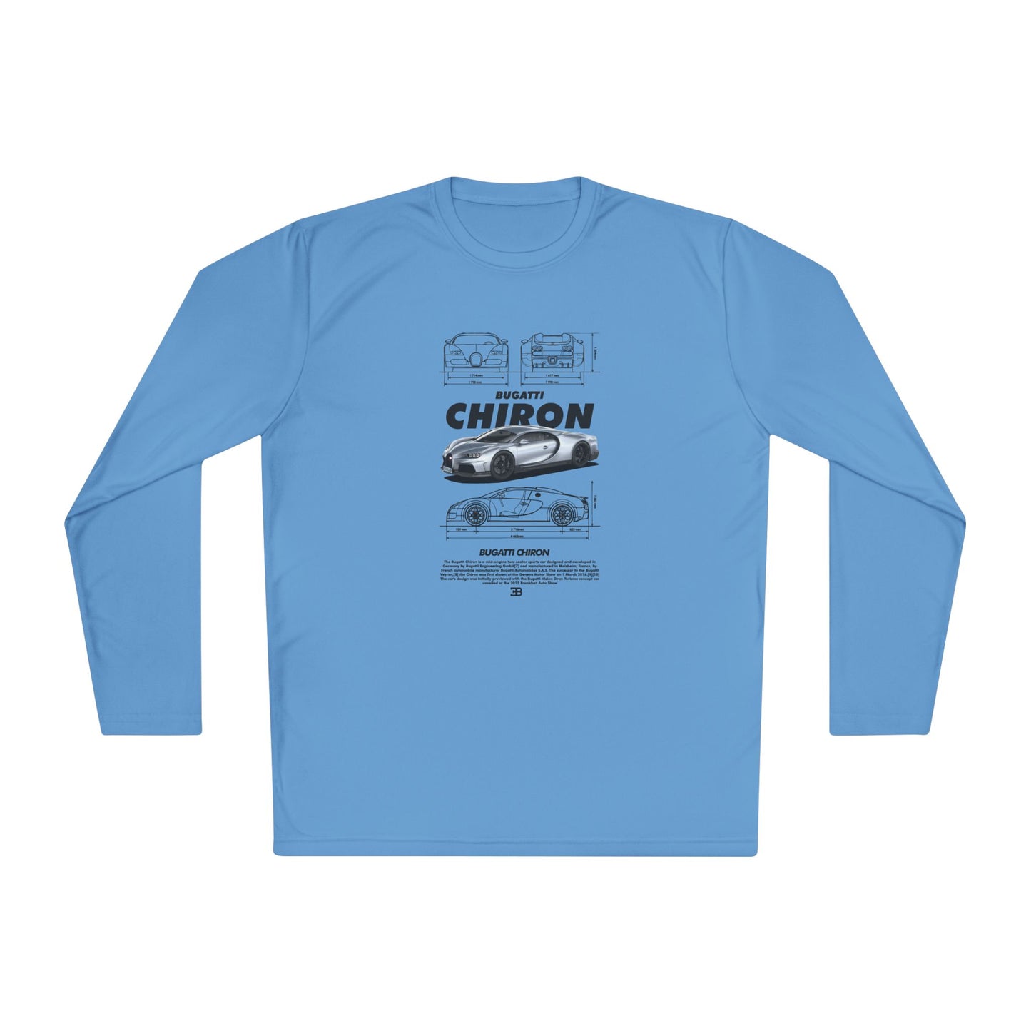 Bugatti Chiron Unisex Lightweight Long Sleeve Tee -  Car T-shirt - CreativeRino