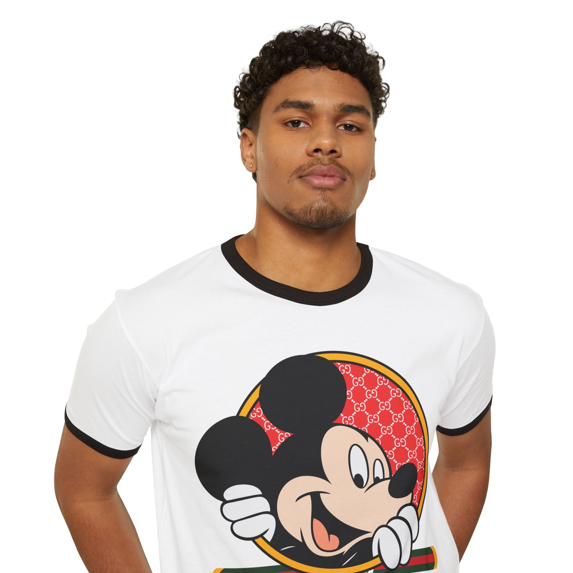 Mickey Mouse Gucci Unisex Cotton Ringer T-Shirt - CreativeRino
