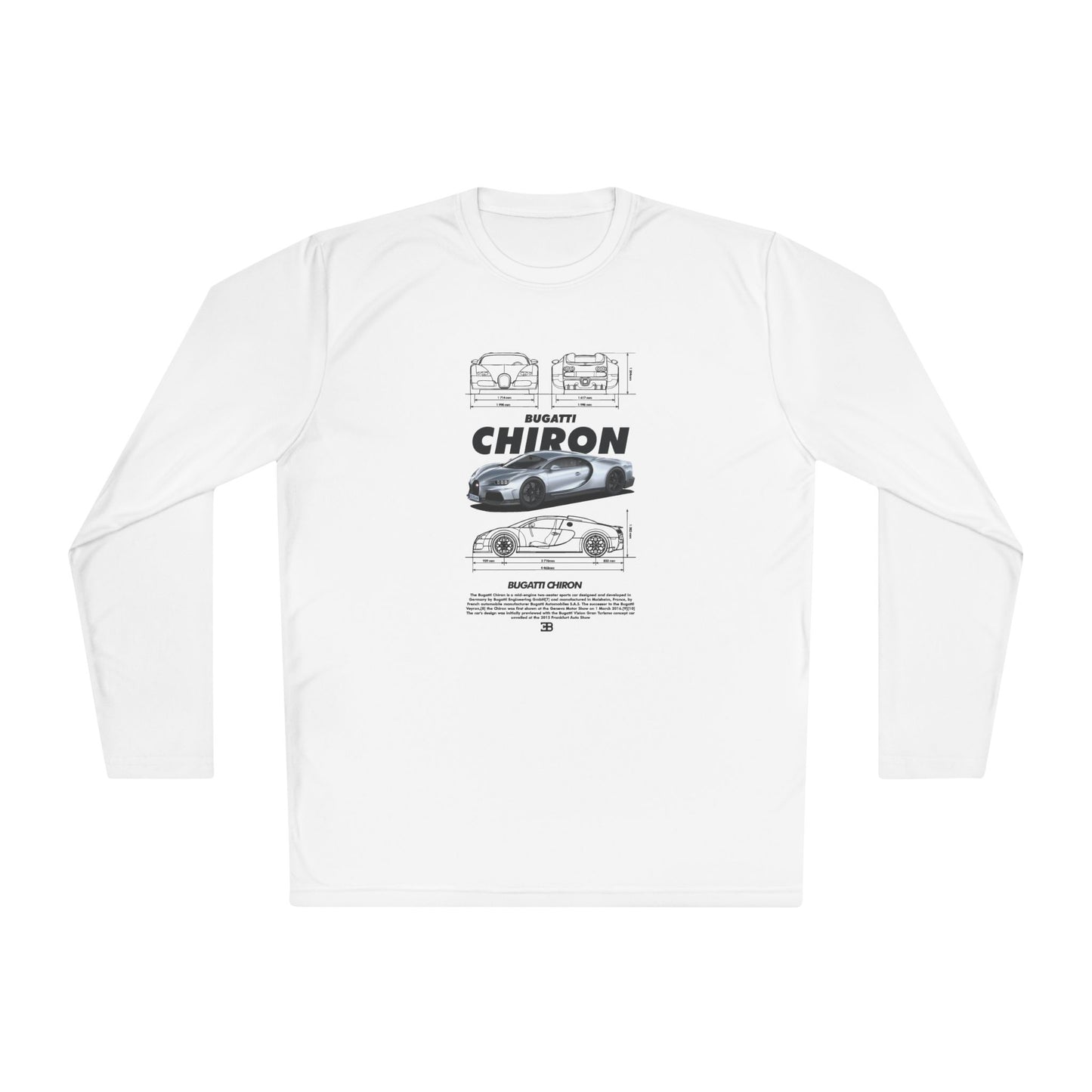 Bugatti Chiron Unisex Lightweight Long Sleeve Tee -  Car T-shirt - CreativeRino