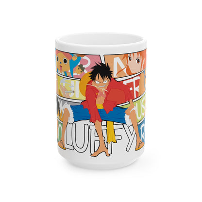 Funny Anime Ceramic Mug - One Piece Luffy Design - CreativeRino