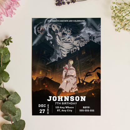 Attack on Titan Birthday Invitation Template - CreativeRino