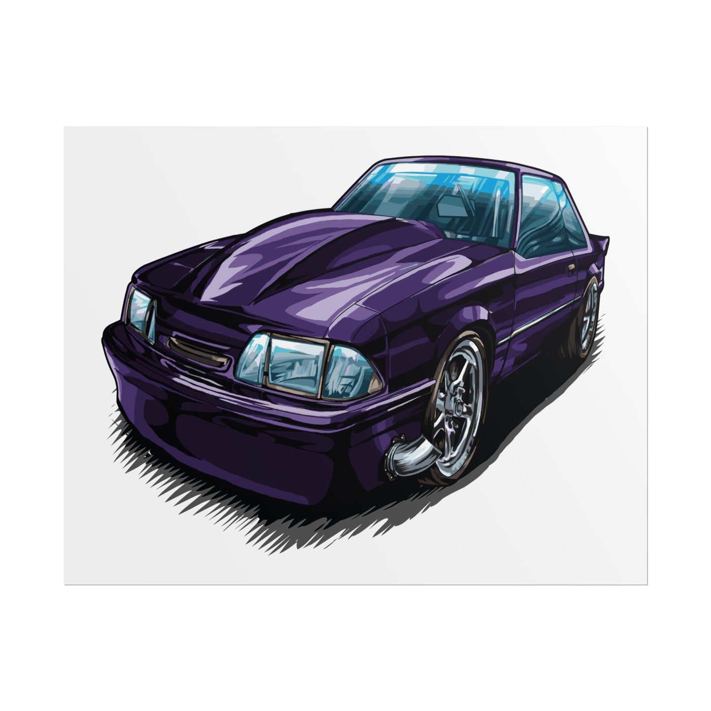 Vintage Car Rolled Poster - Classic Purple Muscle Car Art - CreativeRino