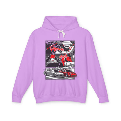 Racing Vibes Unisex Lightweight Hooded Sweatshirt - Motorsport Graphic Design - CreativeRino