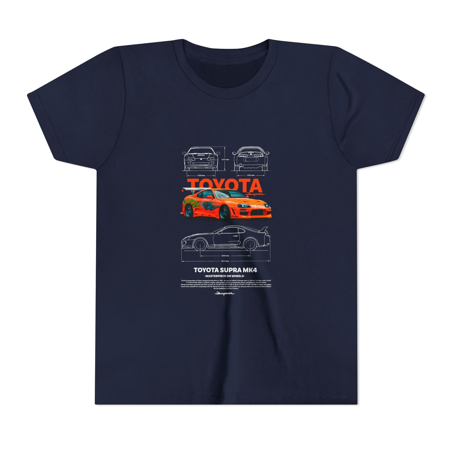 Toyota Supra MK4 Car Youth  Tee - Cool Graphic Short Sleeve T-Shirt - CreativeRino