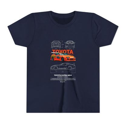 Toyota Supra MK4 Car Youth  Tee - Cool Graphic Short Sleeve T-Shirt - CreativeRino