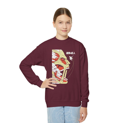 Attack on Titan Youth Crewneck Sweatshirt - Anime-Inspired Design for Fans - CreativeRino