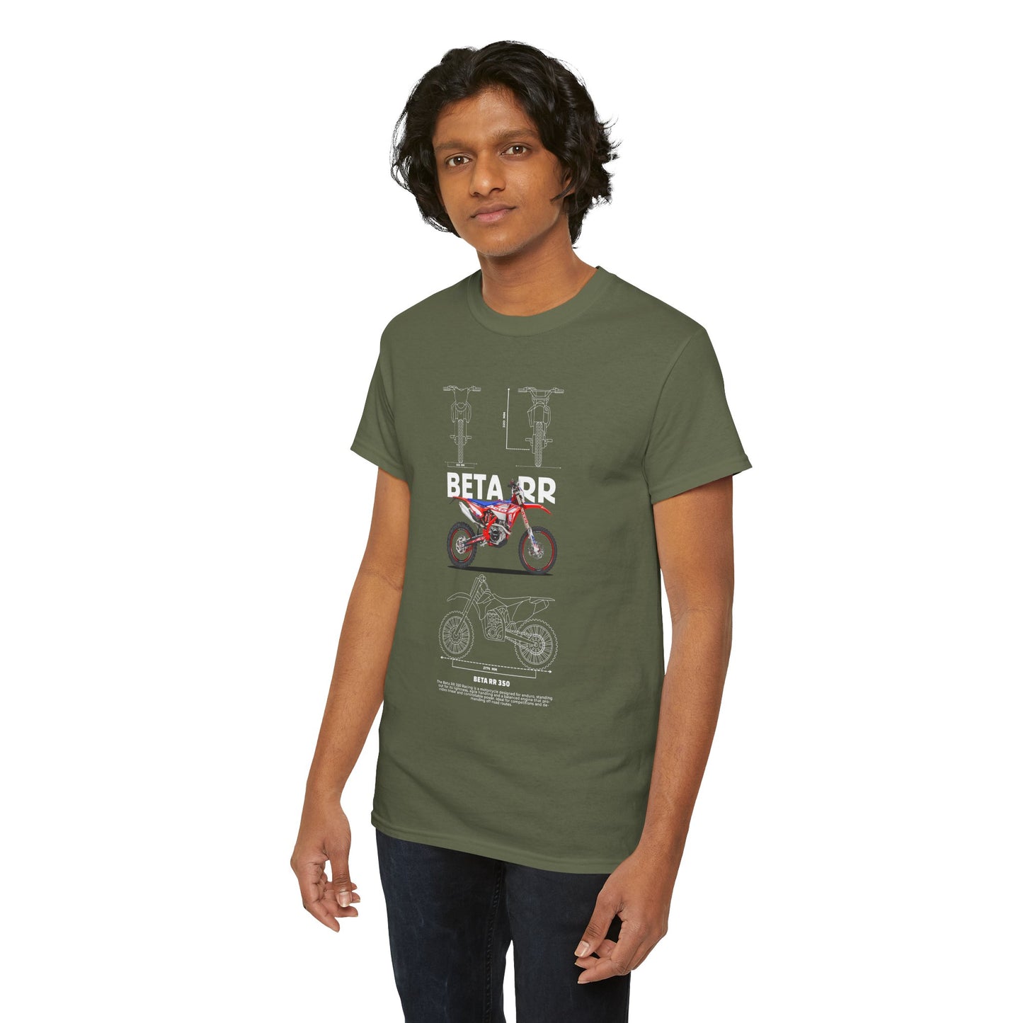 Unisex Heavy Cotton Tee - Beta RR Motorcycle Graphic T-shirt - CreativeRino
