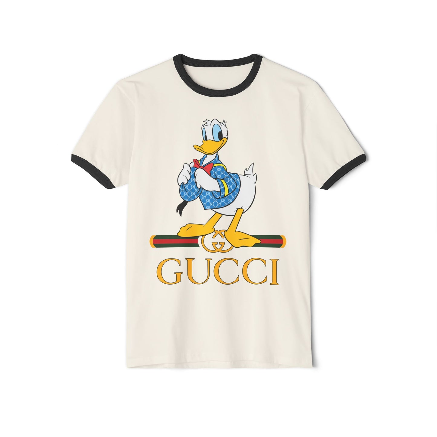 Donald Duck Gucci Unisex Cotton Ringer T-shirt - Fun & Trendy Casual Wear - CreativeRino