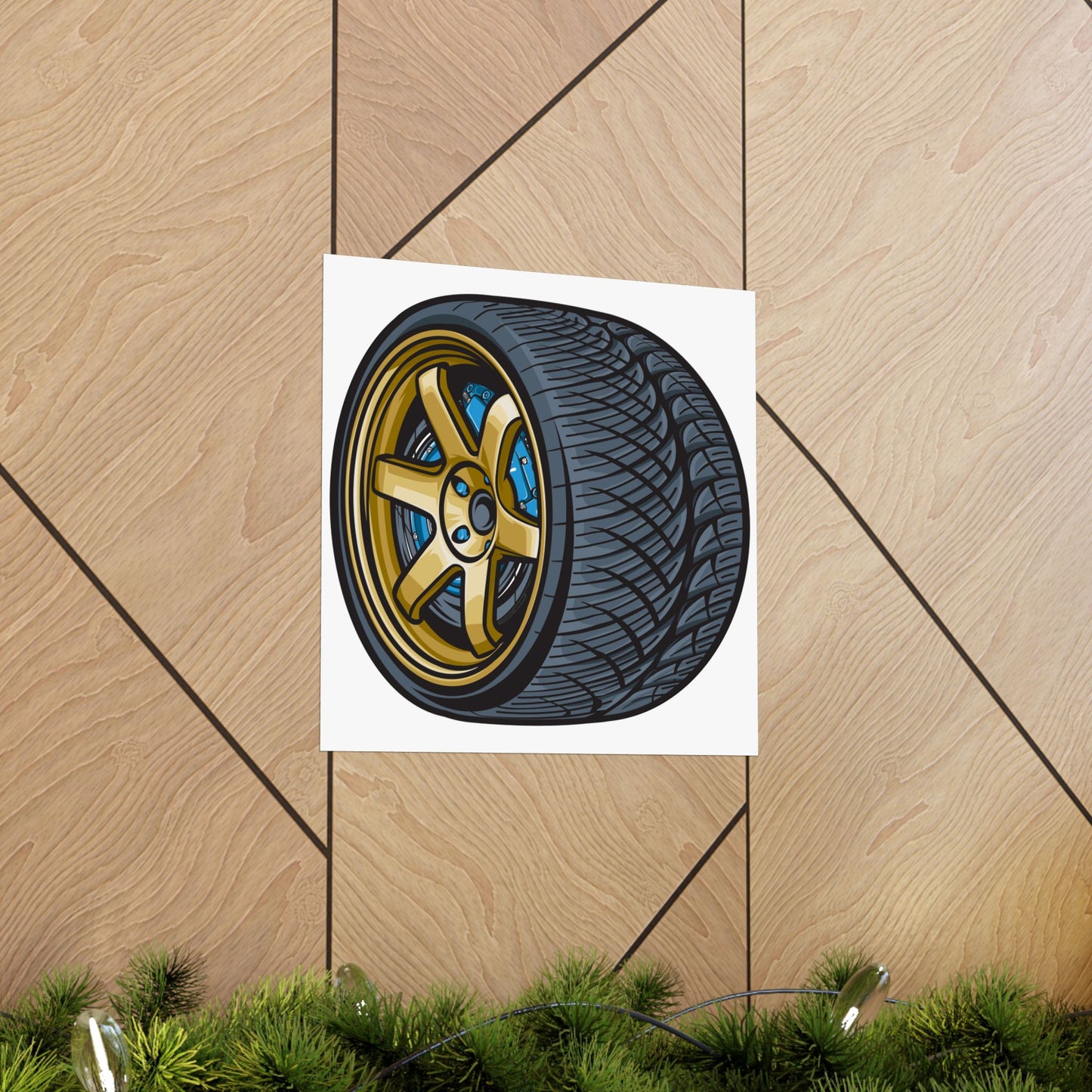 Racing Tire Matte Square Poster - Perfect Poster for Car Enthusiasts and Garage Decor - CreativeRino