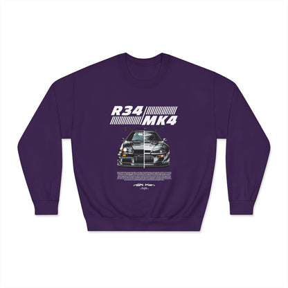 R34 MK4 Unisex DryBlend® Crewneck Sweatshirt - Perfect T-shirt for Car Enthusiasts and Casual Style - CreativeRino