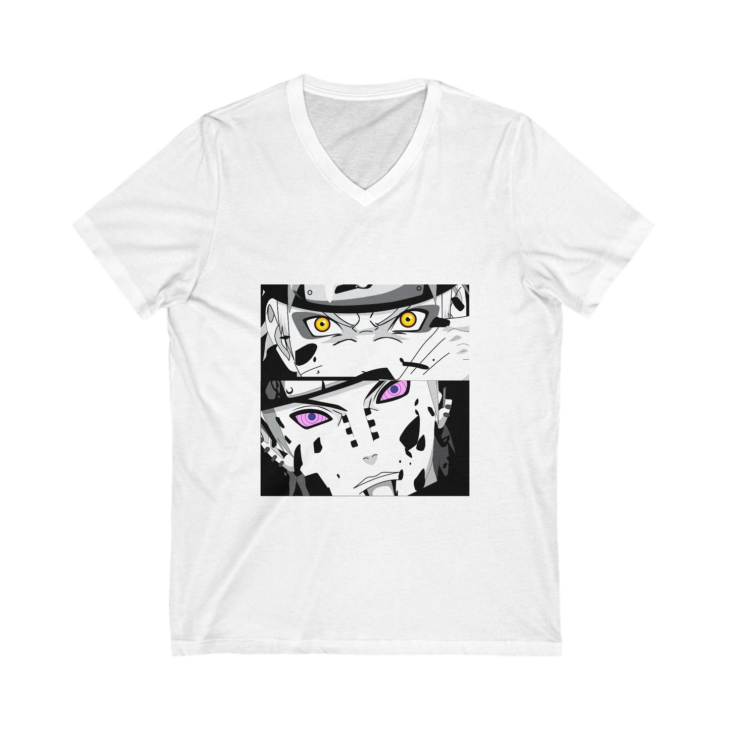 Naruto Inspired V-Neck Tee for Fans - Anime T-shirt Design - CreativeRino