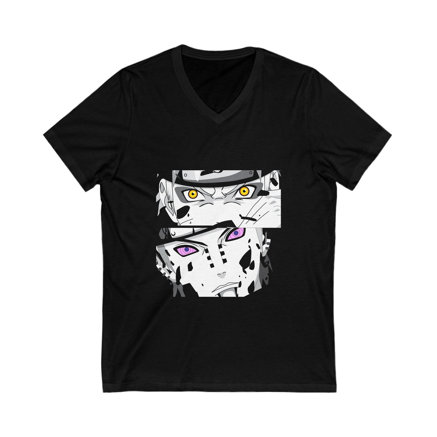 Naruto Inspired V-Neck Tee for Fans - Anime T-shirt Design - CreativeRino