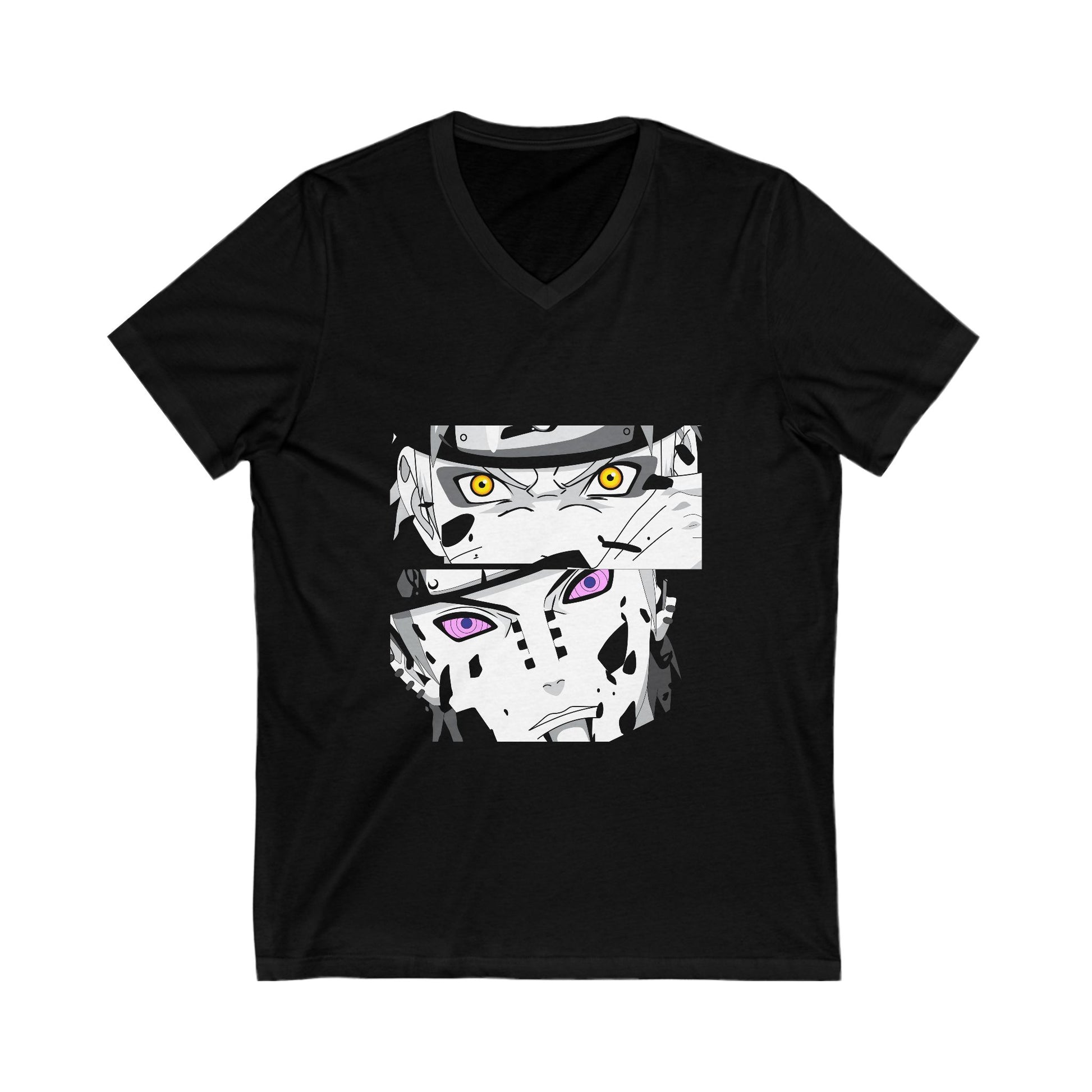 Naruto Inspired V-Neck Tee for Fans - Anime T-shirt Design - CreativeRino