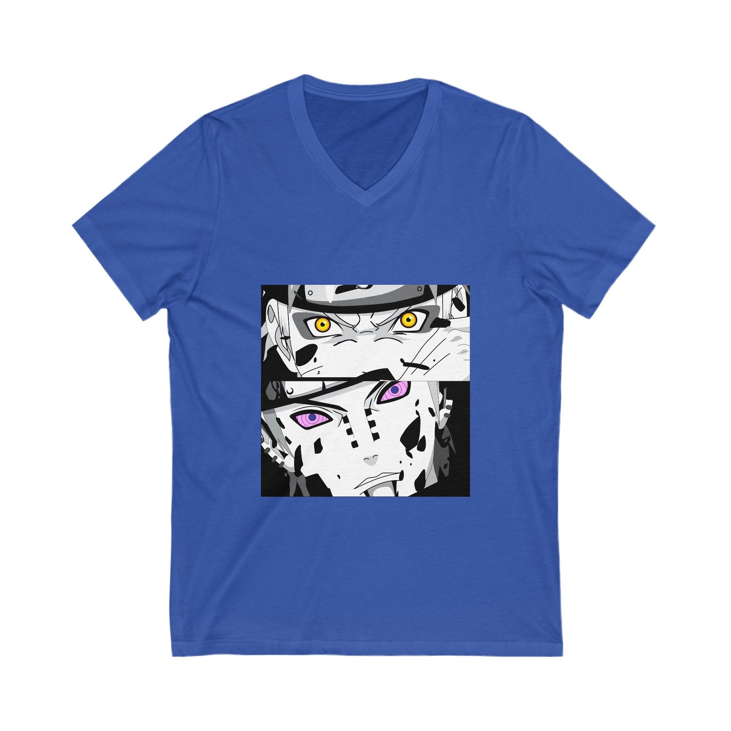Naruto Inspired V-Neck Tee for Fans - Anime T-shirt Design - CreativeRino