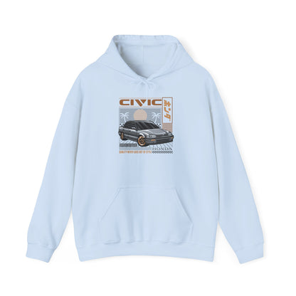 Civic Retro Car Hooded Sweatshirt - Perfect T-shirt Gift for Car Enthusiasts - CreativeRino