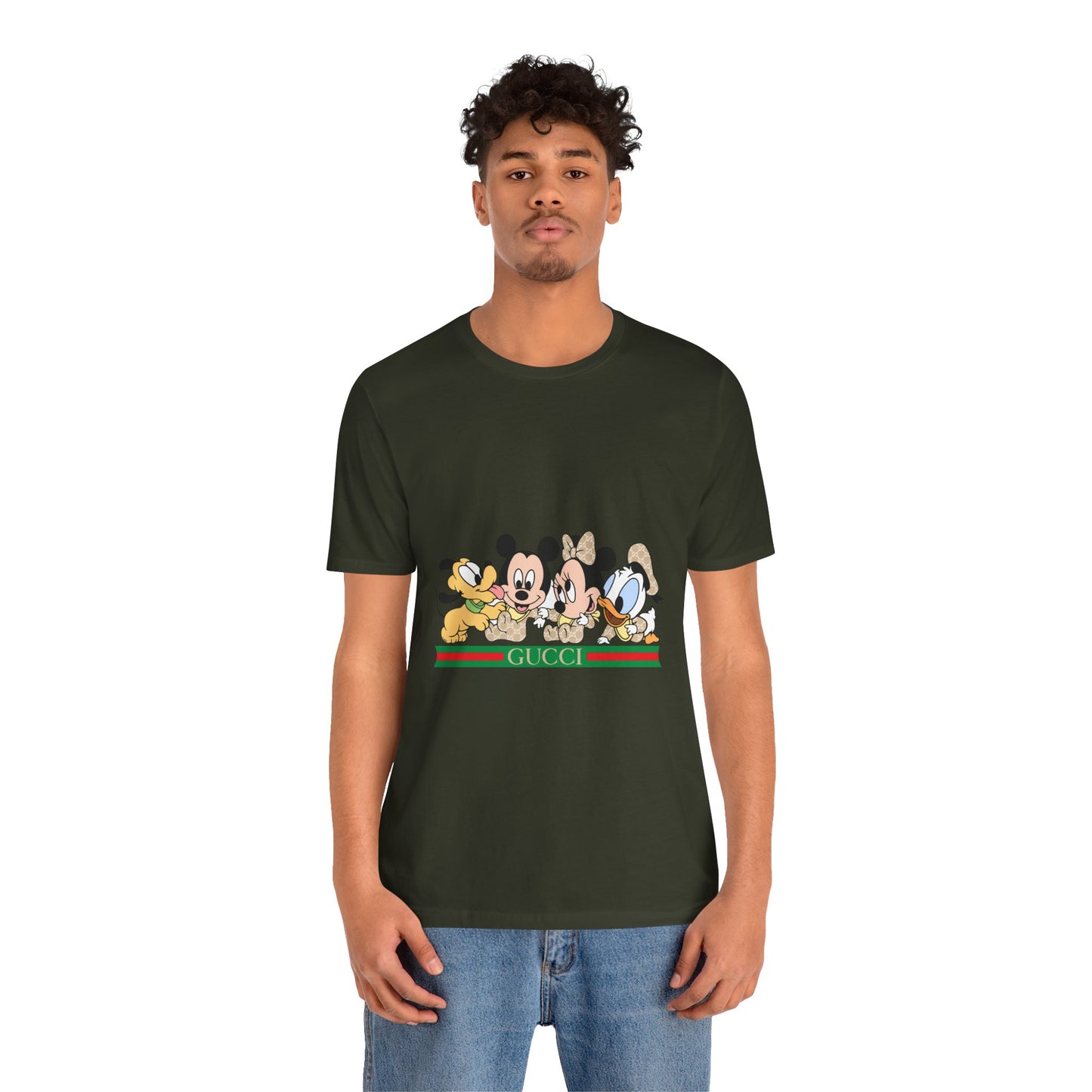 Gucci Mickey Mouse Graphic Tee - Unisex Jersey Short Sleeve T-shirt - CreativeRino