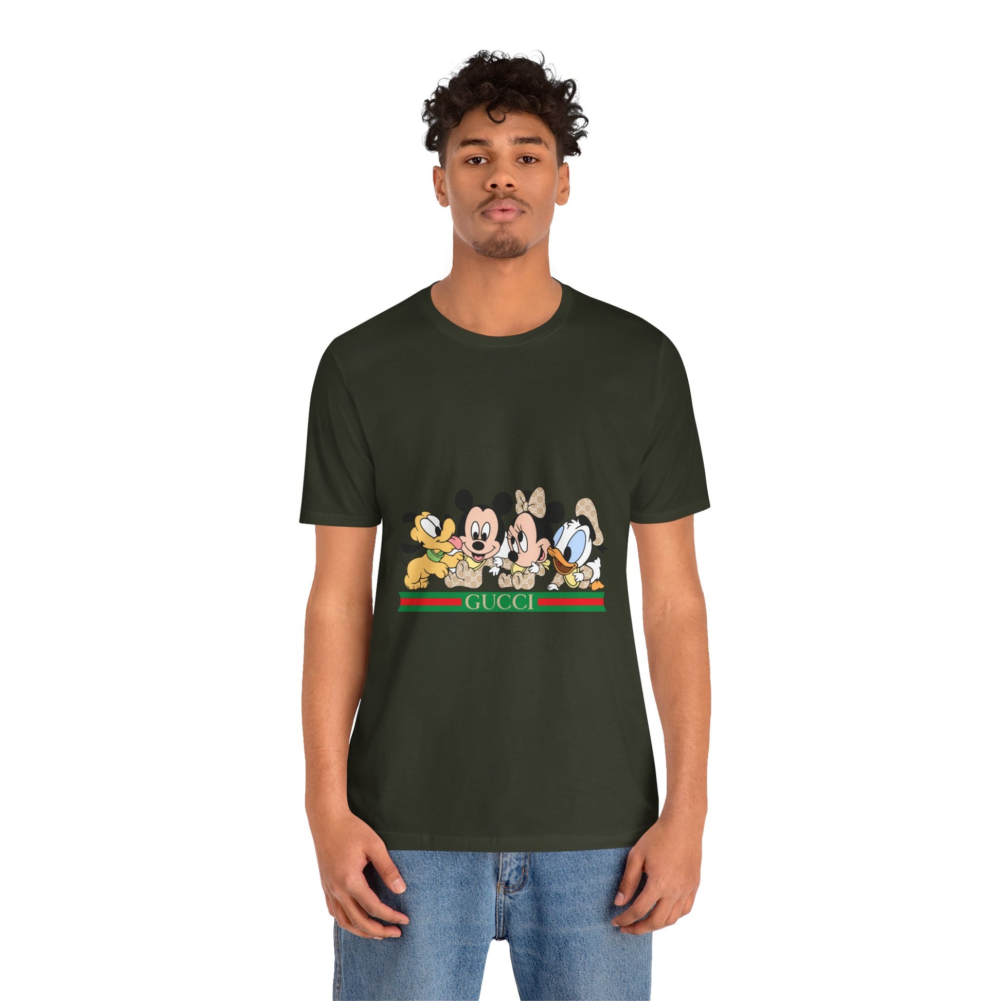 Gucci Mickey Mouse Graphic Tee - Unisex Jersey Short Sleeve T-shirt - CreativeRino