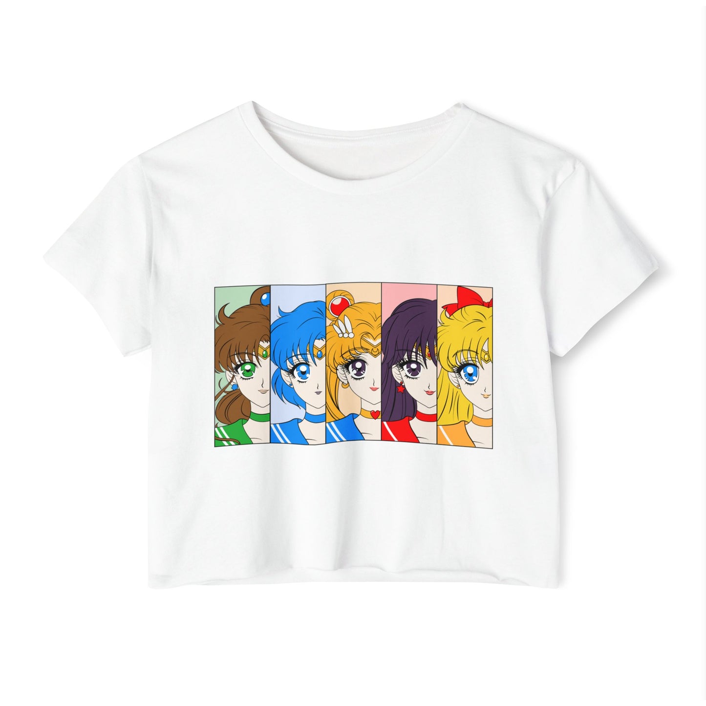 Sailor Moon Women Festival Crop Top - Retro Anime Character Design - CreativeRino
