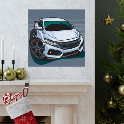 Racing Car Square Poster | Matte Wall Art for Auto Enthusiasts - CreativeRino