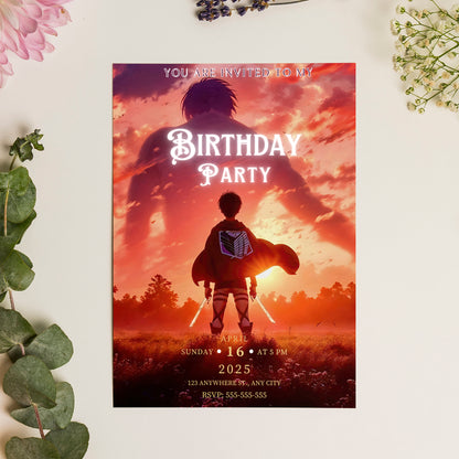 Attack on Titan Birthday Invitation Template - CreativeRino