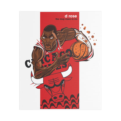 Derrick Rose MVP Satin Canvas Art | Chicago Bulls Wall Decor - CreativeRino