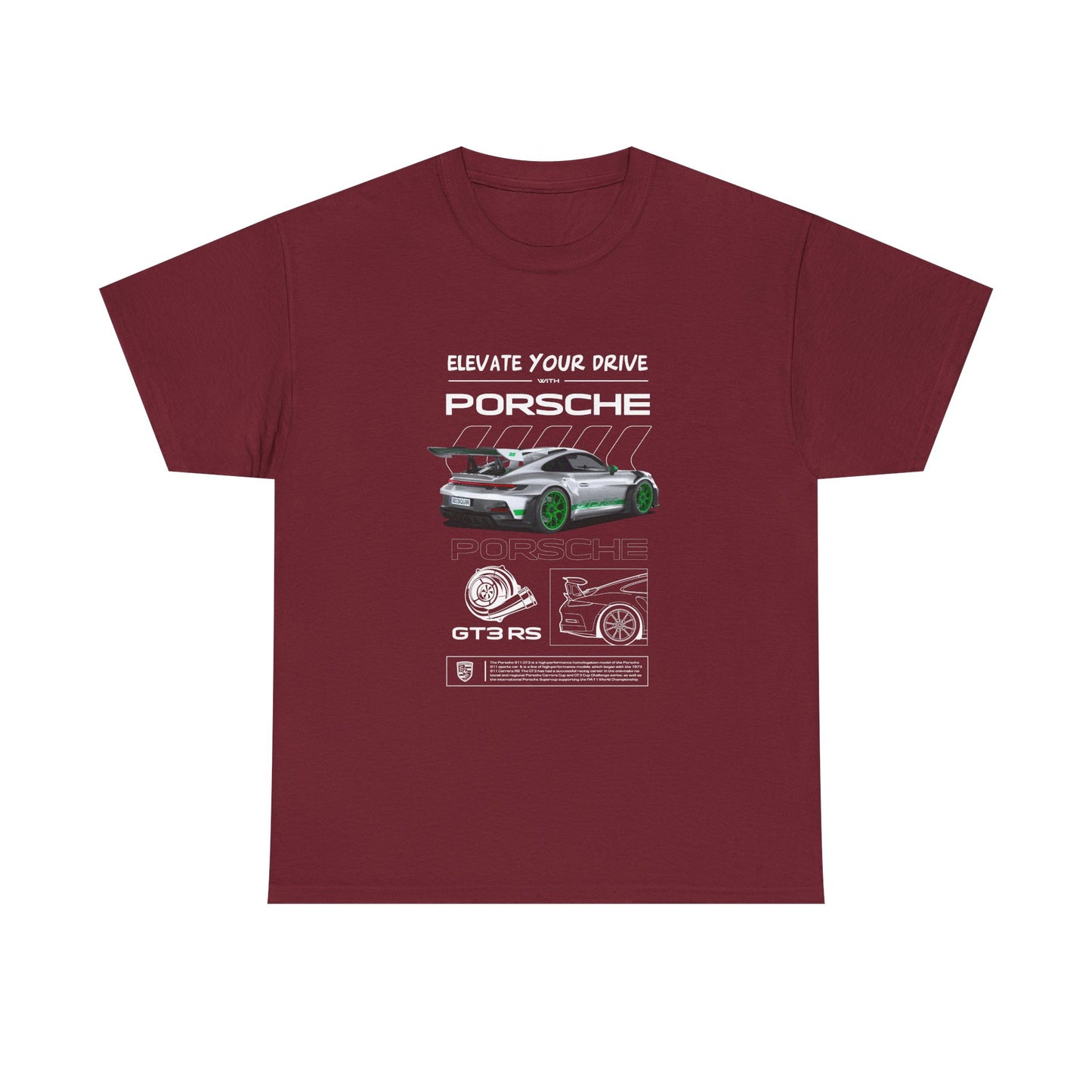 Porsche 911 Elevate Your Drive Unisex Heavy Cotton Tee - CreativeRino