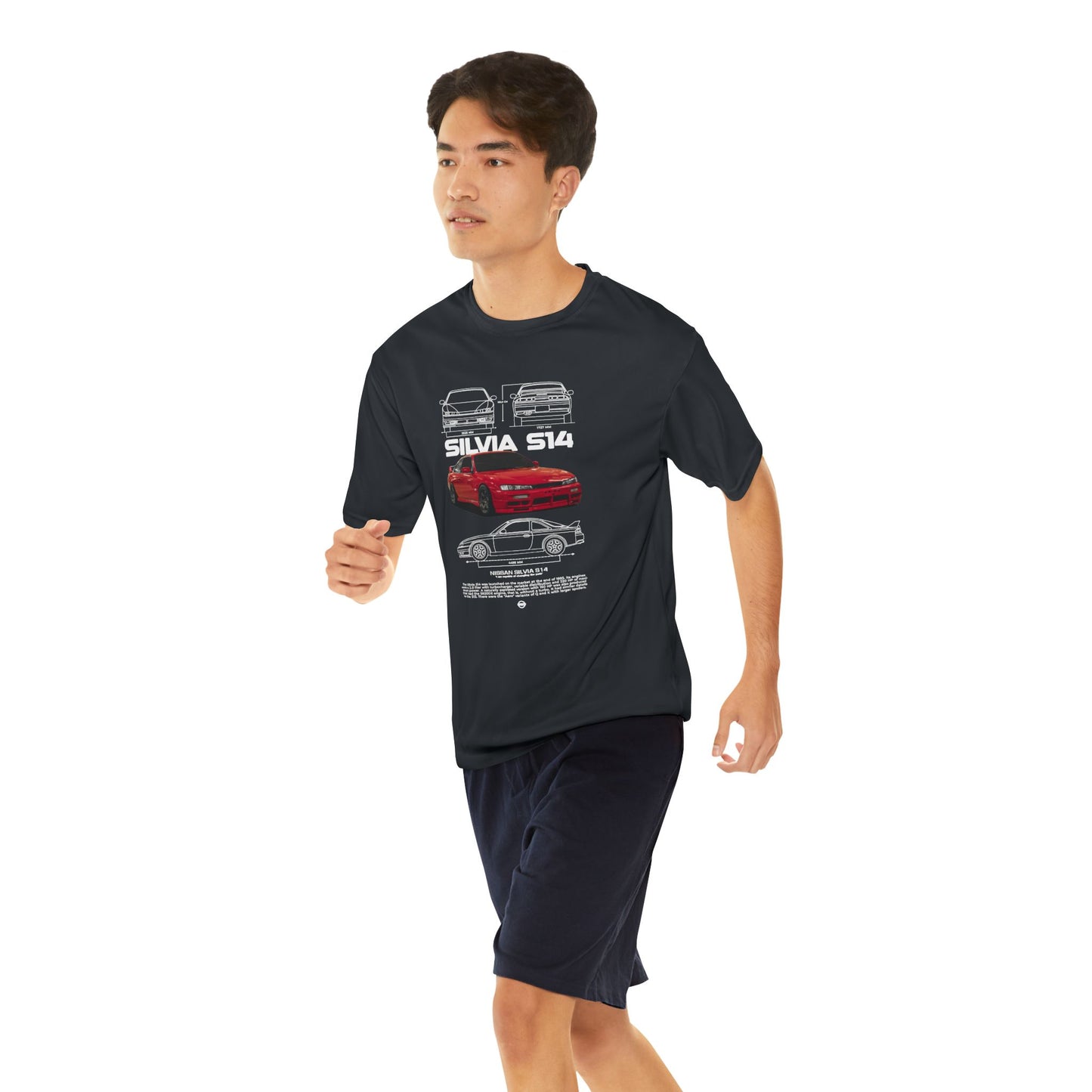 Nissan Silvia S14 Men's Performance T-Shirt - Graphic T-shirt for Car Enthusiasts - CreativeRino