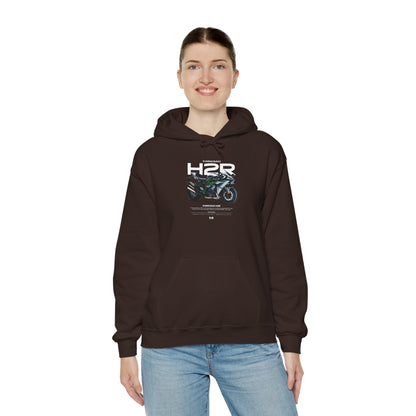 Kawasaki Ninja H2R Motorcycle Enthusiast Heavy Blend Hooded Sweatshirt - CreativeRino