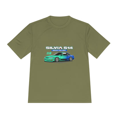 Silvia S14 Unisex Moisture Wicking Tee -  Car Graphic T-shirt for Car Enthusiasts - CreativeRino
