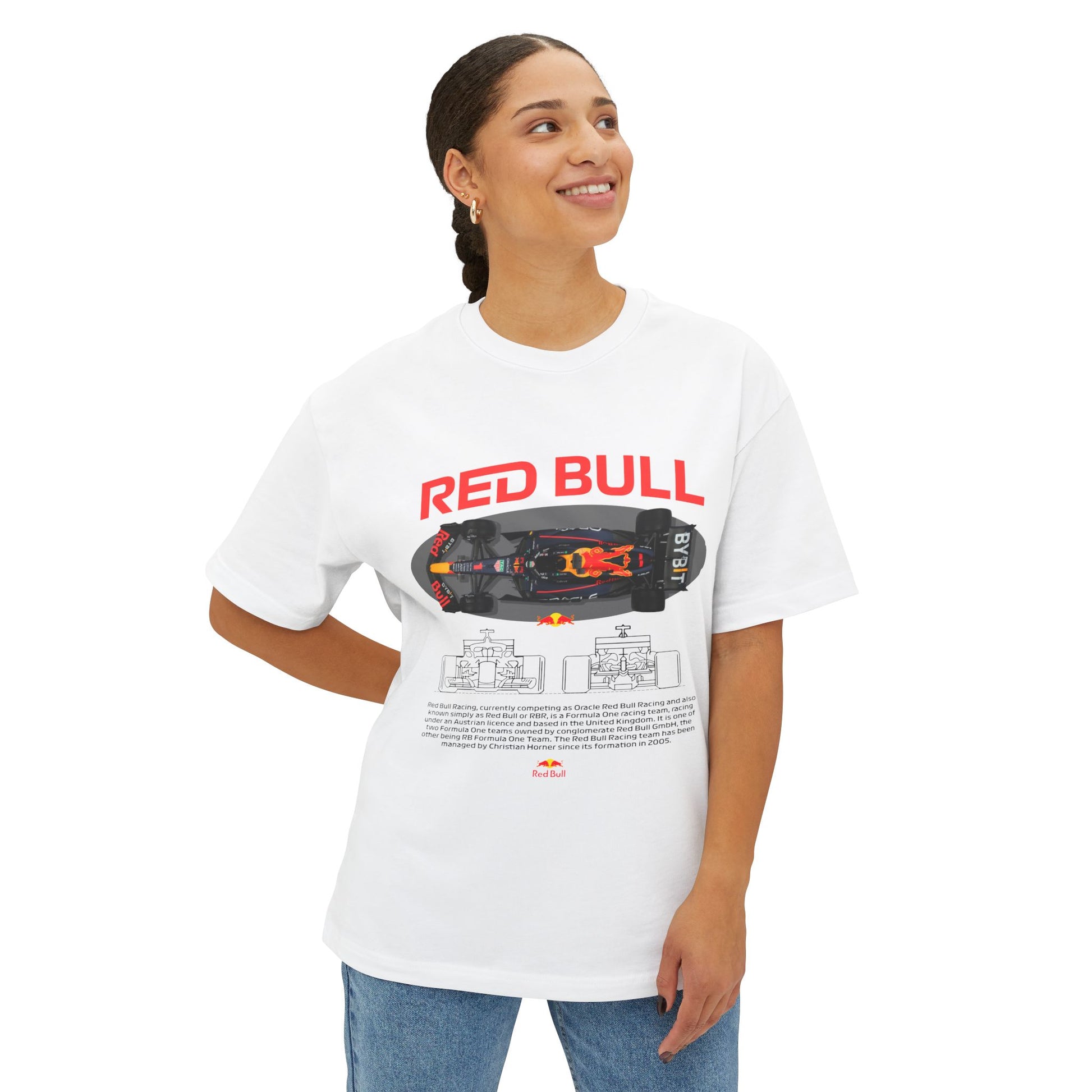 Red Bull Racing Car Unisex Oversized Boxy Tee -  Car T-shirt - CreativeRino