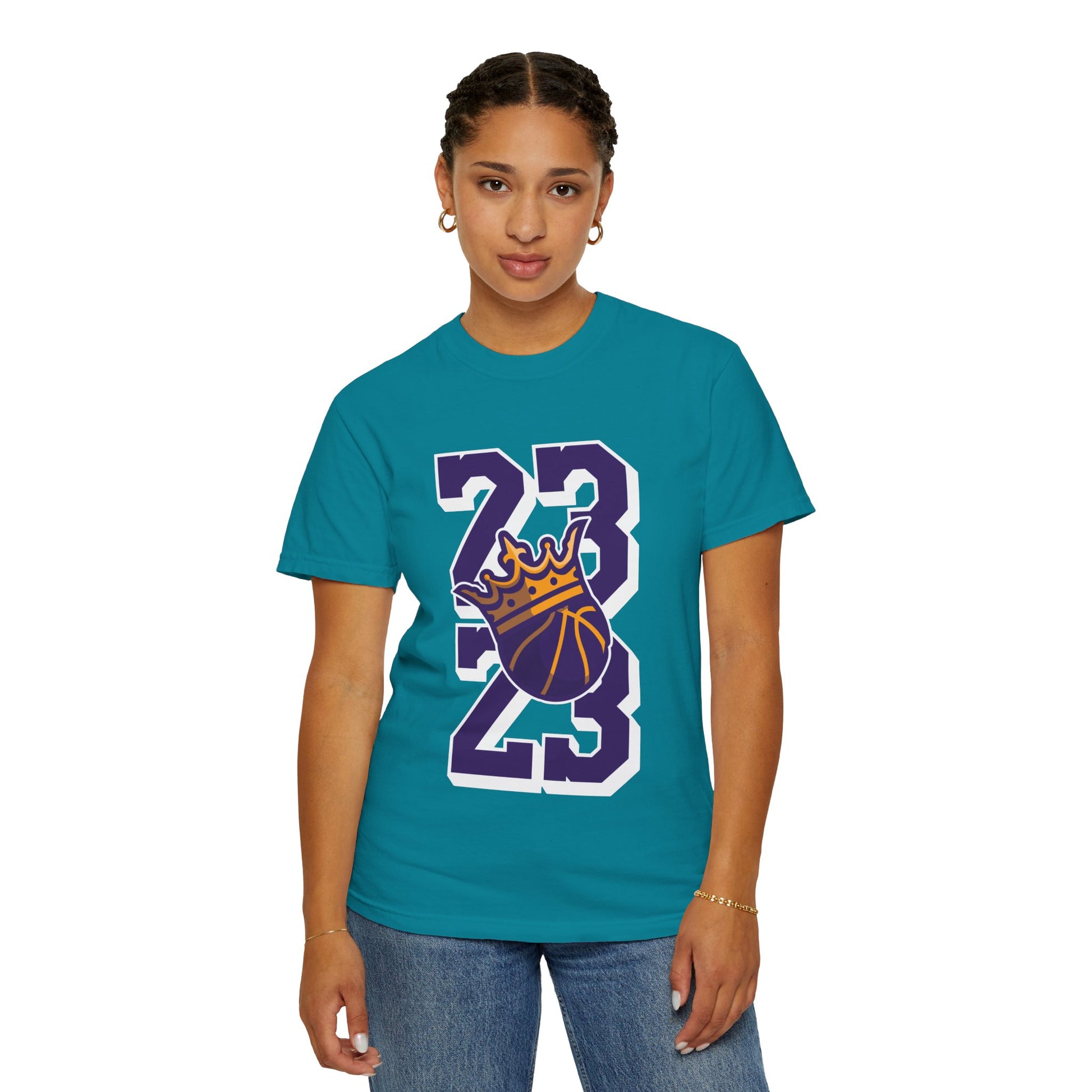 Lebron James King of the Court Unisex Garment-Dyed T-shirt - Basketball 23 Tee Design - CreativeRino