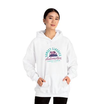 Sunset Classics Automotive Hoodie - Heavy Blend Unisex Sweatshirt - CreativeRino