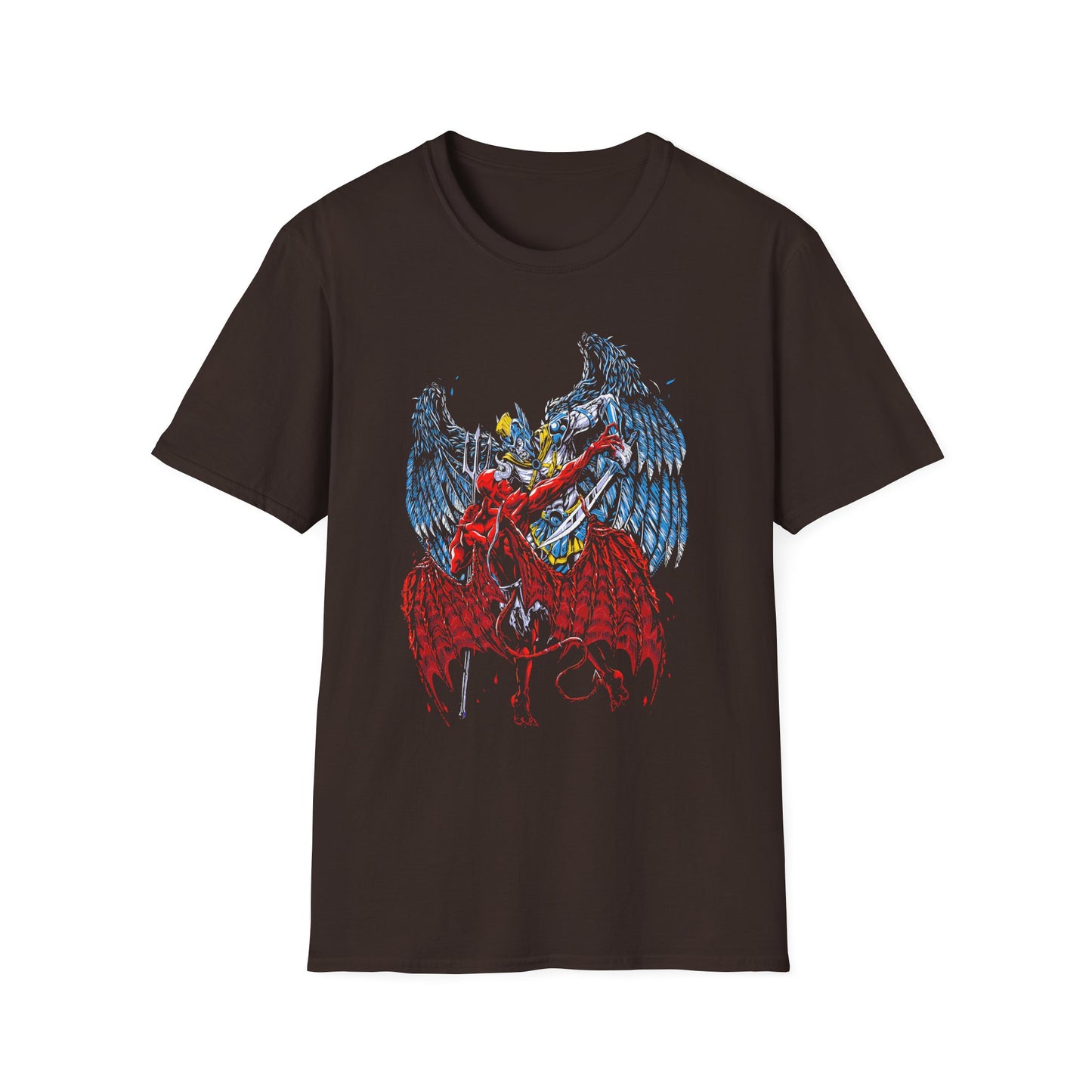 Edgy Graphic Tee - Dragon vs. Angel Design for Alternative Fashion Lovers T-shirt - CreativeRino