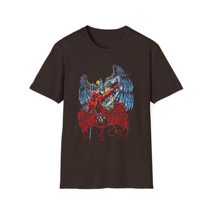 Edgy Graphic Tee - Dragon vs. Angel Design for Alternative Fashion Lovers T-shirt - CreativeRino