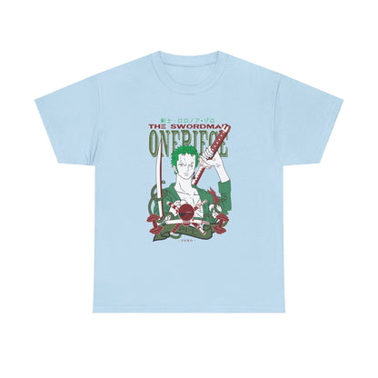 Anime Unisex Heavy Cotton Tee - One Piece Zoro Graphic T-shirt - CreativeRino