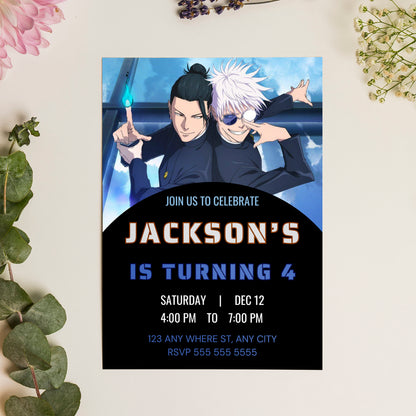 Jujutsu Kaisen Birthday Invitation Template - CreativeRino